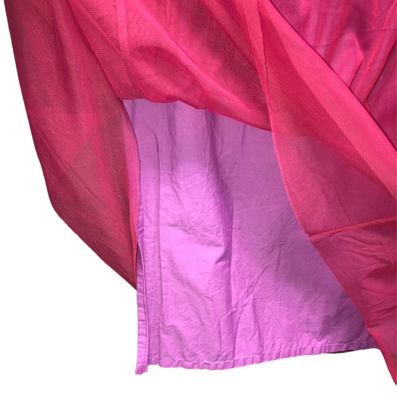 Free People Vintage Full Double Layer Boho Pink Skirt Size Small - Picture 4 of 6